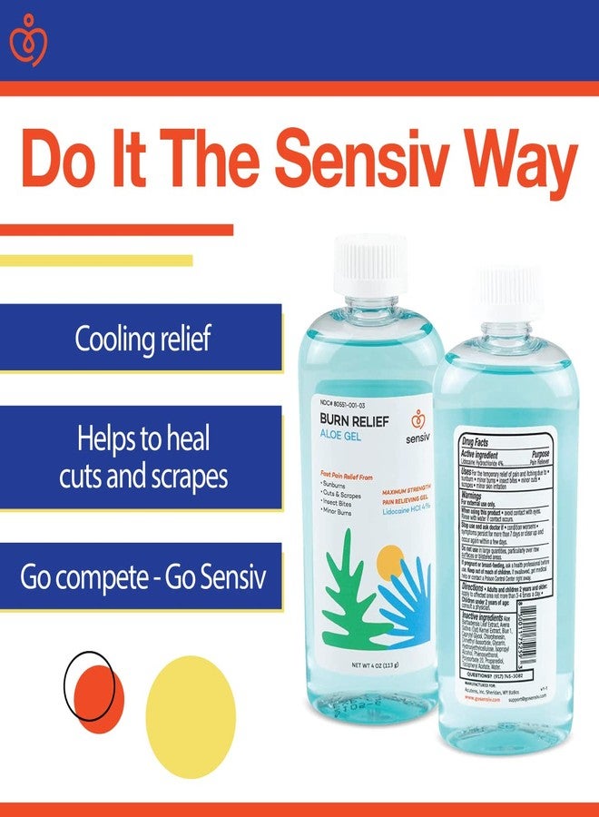 Sensiv Aloe Vera Gel for Sunburn Relief with Lidocaine Maximum Strength 4%, Solar Recovery for Cooling & Soothing - Image 4